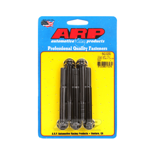 ARP Bolts, 12-Point Head, Custom 450, Black Oxide, 3/8 in.-16 RH Thread, 3.250 in. UHL, Set of 5