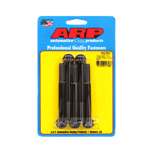 ARP Bolts, 12-Point Head, Custom 450, Black Oxide, 3/8 in.-16 RH Thread, 3.500 in. UHL, Set of 5