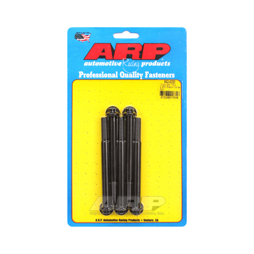 ARP Bolts, 12-Point Head, Custom 450, Black Oxide, 3/8 in.-16 RH Thread, 4.250 in. UHL, Set of 5