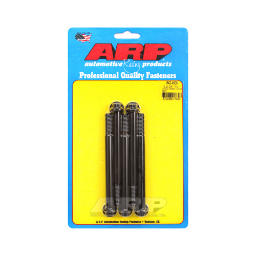 ARP Bolts, 12-Point Head, Custom 450, Black Oxide, 3/8 in.-16 RH Thread, 4.500 in. UHL, Set of 5