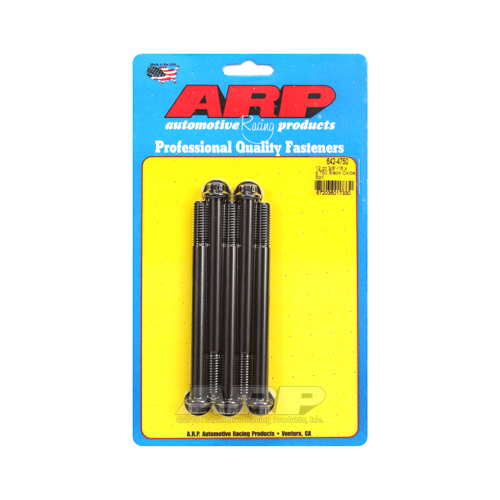 ARP Bolts, 12-point Head, Chromoly, Black Oxide, 3/8 in.-16 RH Thread, 4.750 in. UHL, Set of 5