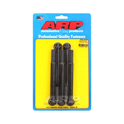 ARP Bolts, 12-Point Head, Custom 450, Black Oxide, 7/16 in.-14 RH Thread, 5.000 in. UHL, Set of 5