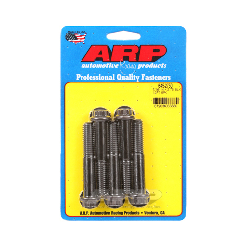 ARP Bolts, 12-Point Head, Chromoly Steel, Black Oxide, 7/16 in.-14 RH Thread, 2.750 in. UHL, Set of 5