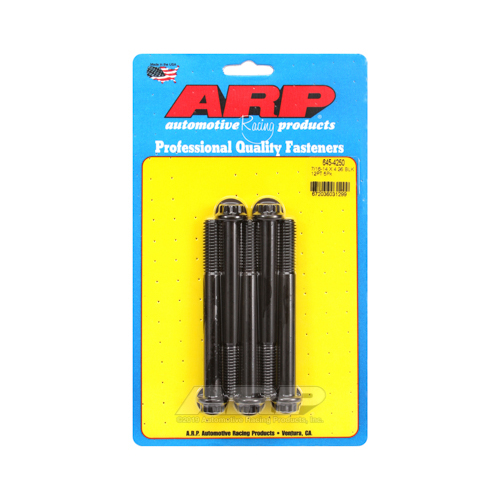 ARP Bolts, 12-Point Head, Chromoly Steel, Black Oxide, 7/16 in.-14 RH Thread, 4.250 in. UHL, Set of 5