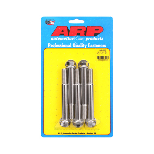 ARP Bolts, Stainless Steel 300, Polished, Hex Head, 1/2-13 in. Thread, 4.00 in. UHL, Set of 5