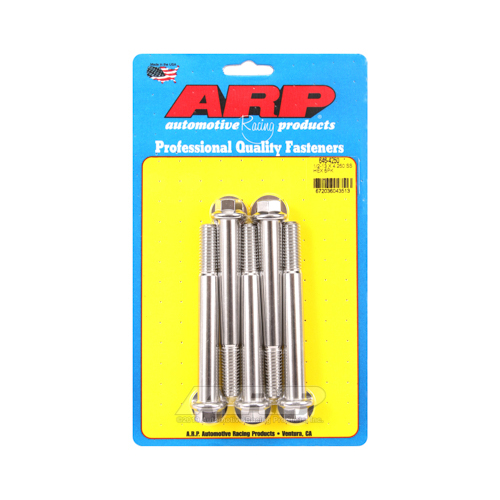 ARP Bolts, Stainless Steel 300, Polished, Hex Head, 1/2-13 in. Thread, 4.25 in. UHL, Set of 5