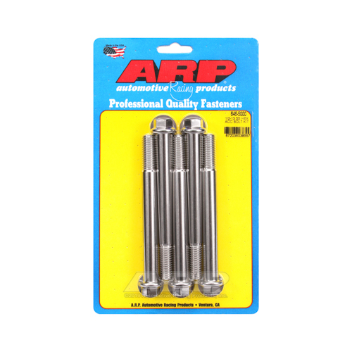 ARP Bolts, Stainless Steel 300, Polished, Hex Head, 1/2-13 in. Thread, 5.00 in. UHL, Set of 5