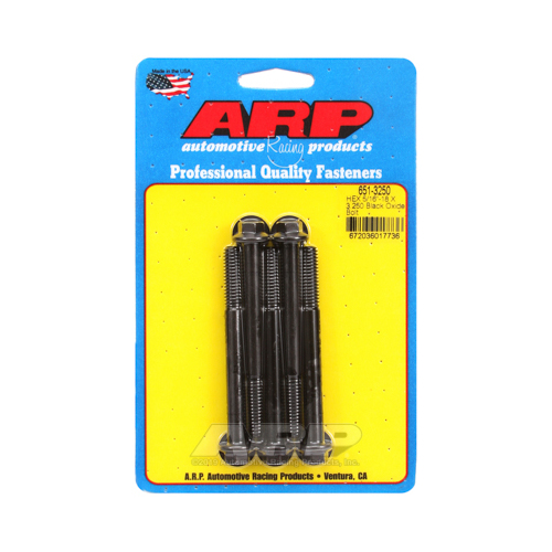 ARP Bolts, Hex Head, Custom 450, Black Oxide, 5/16 in.-18 RH Thread, 3.250 in. UHL, Set of 5