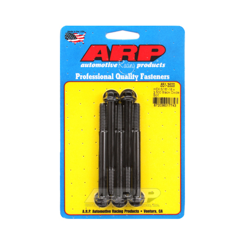 ARP Bolts, Hex Head, Custom 450, Black Oxide, 5/16 in.-18 RH Thread, 3.500 in. UHL, Set of 5