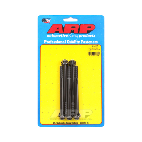 ARP Bolts, Hex Head, Custom 450, Black Oxide, 5/16 in.-18 RH Thread, 4.250 in. UHL, Set of 5