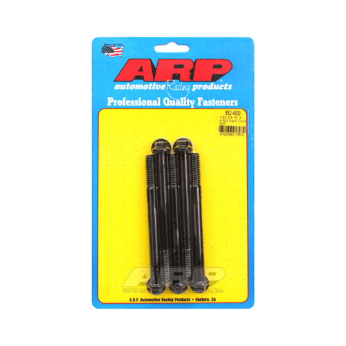 ARP Bolts, Hex Head, Custom 450, Black Oxide, 3/8 in.-16 RH Thread, 4.500 in. UHL, Set of 5