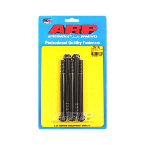 ARP Bolts, Hex Head, Custom 450, Black Oxide, 3/8 in.-16 RH Thread, 4.750 in. UHL, Set of 5