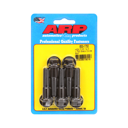 ARP Bolts, Hex Head, Custom 450, Black Oxide, 7/16 in.-14 RH Thread, 1.750 in. UHL, Set of 5