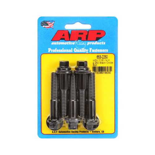 ARP Bolts, Hex Head, Custom 450, Black Oxide, 7/16 in.-14 RH Thread, 2.250 in. UHL, Set of 5