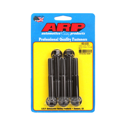 ARP Bolts, Hex Head, Custom 450, Black Oxide, 7/16 in.-14 RH Thread, 3.000 in. UHL, Set of 5
