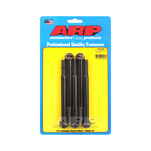 ARP Bolts, Hex Head, Chromoly Steel, Black Oxide, 7/16 in.-14 RH Thread, 5.000 in. UHL, Set of 5