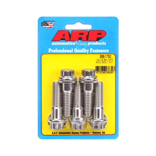 ARP Bolt, Stainless Steel, Polished, 12-point, 1/2-13 in. Thread, 1.750 in. UHL, Each