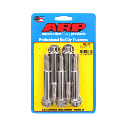 ARP Bolts, Stainless Steel 300, Polished, 12-Point Head, 1/2-13 in. Thread, 3.25 in. UHL, Set of 5
