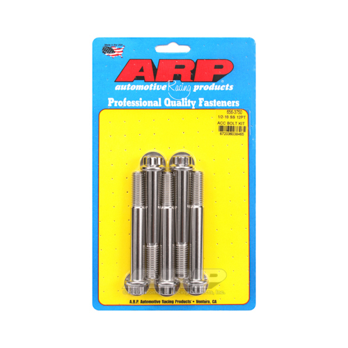 ARP Bolts, Stainless Steel 300, Polished, 12-Point Head, 1/2-13 in. Thread, 3.75 in. UHL, Set of 5