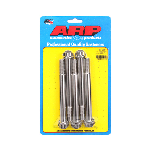 ARP Bolts, Stainless Steel 300, Polished, 12-Point Head, 1/2-13 in. Thread, 5.00 in. UHL, Set of 5
