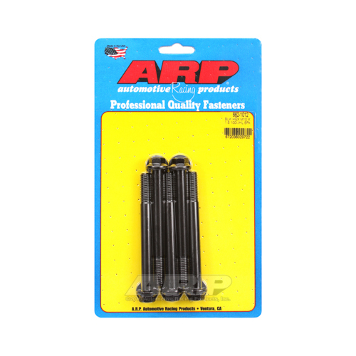 ARP Bolts, Hex Head, Chromoly Steel, Black Oxide, 10mm x 1.50 RH Thread, 100mm UHL, Set of 5