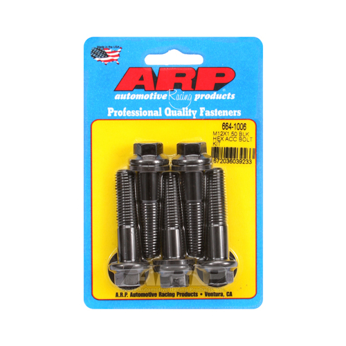 ARP Bolts, 8740 Chromoly, Black Oxide, Hex Head, 12mm x 1.50 Thread, 50mm UHL, Set of 5
