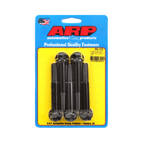 ARP Bolts, 8740 Chromoly, Black Oxide, Hex Head, 12mm x 1.50 Thread, 80mm UHL, Set of 5