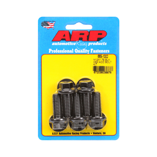 ARP Bolts, 8740 Chromoly, Black Oxide, Hex Head, 12mm x 1.75 Thread, 30mm UHL, Set of 5