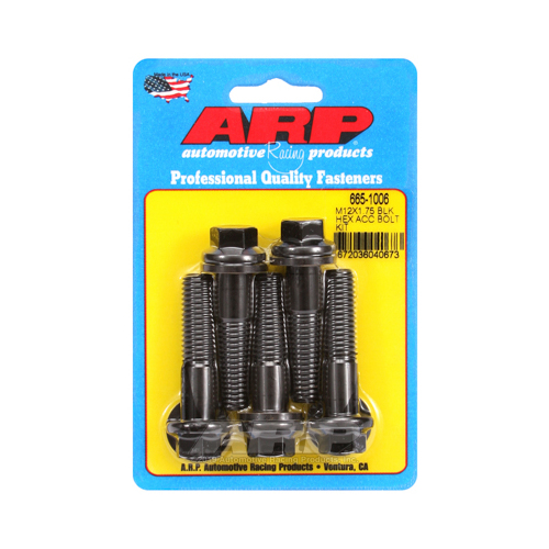 ARP Bolts, 8740 Chromoly, Black Oxide, Hex Head, 12mm x 1.75 Thread, 50mm UHL, Set of 5