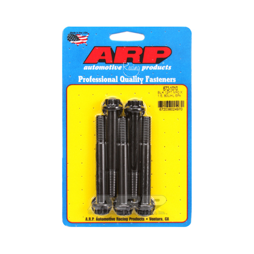 ARP Bolts, 12-Point Head, Chromoly Steel, Black Oxide, 10mm x 1.50 RH Thread, 80mm UHL, Set of 5