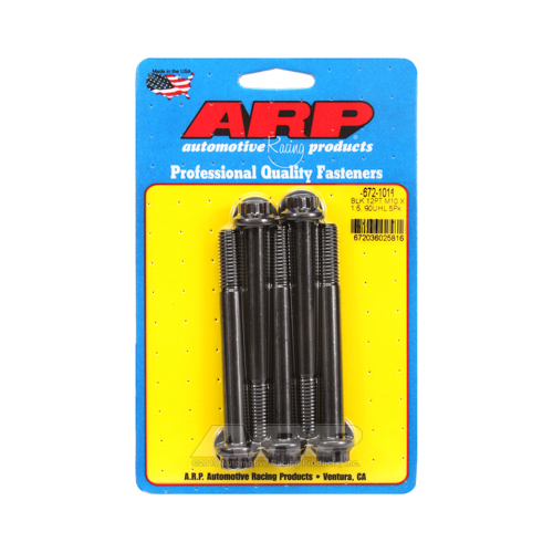 ARP Bolts, 12-Point Head, Chromoly Steel, Black Oxide, 10mm x 1.50 RH Thread, 90mm UHL, Set of 5