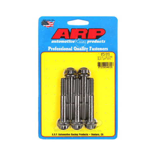 ARP Bolts, 12-Point Head, Chromoly Steel, Black Oxide, 10mm x 1.50 RH Thread, 65mm UHL, Set of 5