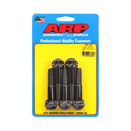 ARP Bolts, 8740 Chromoly, Black Oxide, 12-Point Head, 12mm x 1.50 Thread, 60mm UHL, Set of 5