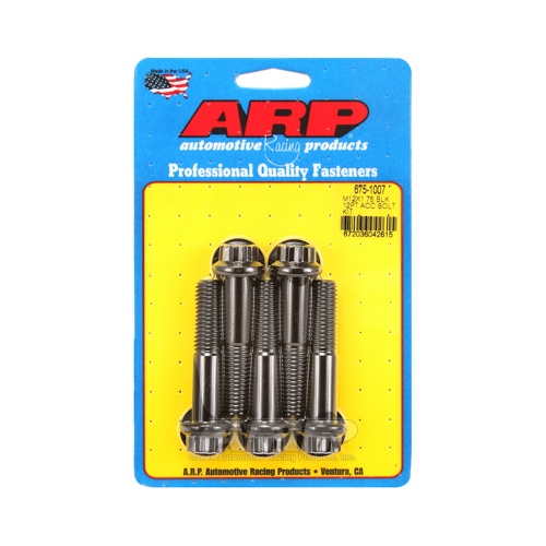 ARP Bolts, 8740 Chromoly, Black Oxide, 12-Point Head, 12mm x 1.75 Thread, 60mm UHL, Set of 5