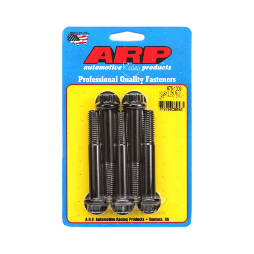 ARP Bolts, 8740 Chromoly, Black Oxide, 12-Point Head, 12mm x 1.75 Thread, 80mm UHL, Set of 5