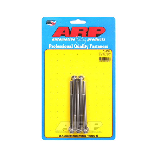 ARP Bolts, 12-Point Head, Stainless 300, Polished, 1/4 in.-28 RH Thread, 3.750 in. UHL, Set of 5