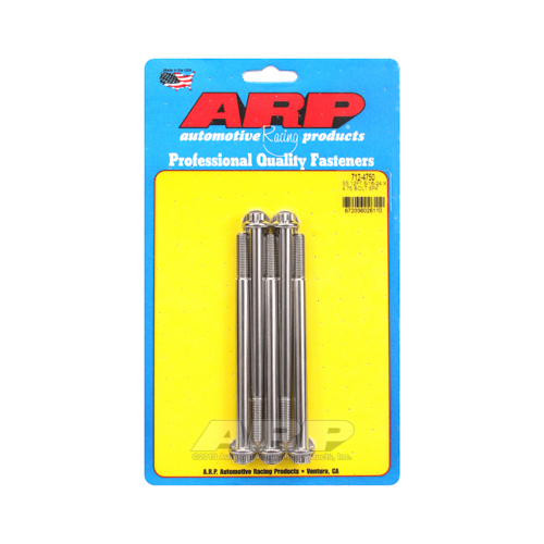 ARP Bolts, 12-Point Head, Stainless 300, Polished, 5/16 in.-24 RH Thread, 4.750 in. UHL, Set of 5