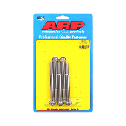 ARP Bolts, 12-Point Head, Stainless 300, Polished, 3/8 in.-24 RH Thread, 3.750 in. UHL, Set of 5