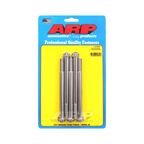 ARP Bolts, 12-Point Head, Stainless 300, Polished, 3/8-24 in. RH Thread, 5.000 in. UHL, Set of 5
