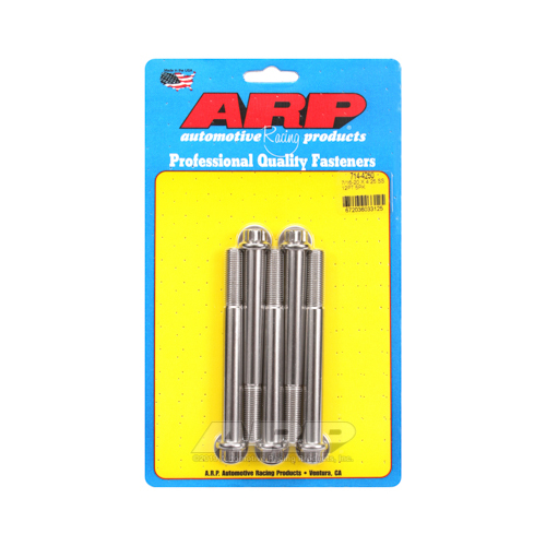 ARP Bolts, 12-Point Head, Stainless 300, Polished, 7/16 in.-20 RH Thread, 4.250 in. UHL, Set of 5