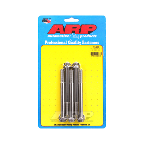 ARP Bolts, 12-Point Head, Stainless 300, Polished, 3/8-24 in. RH Thread, 4.000 in. UHL, Set of 5