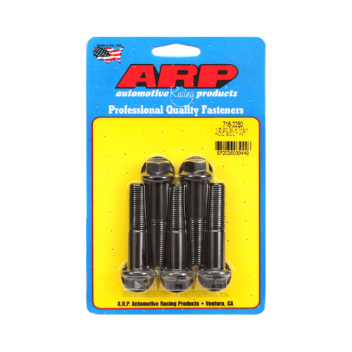 ARP Bolts, 8740 Chromoly, Black Oxide, Hex Head, 1/2-20 in. Thread, 2.25 in. UHL, Set of 5