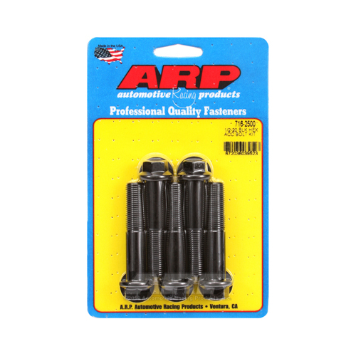 ARP Bolts, 8740 Chromoly, Black Oxide, Hex Head, 1/2-20 in. Thread, 2.50 in. UHL, Set of 5