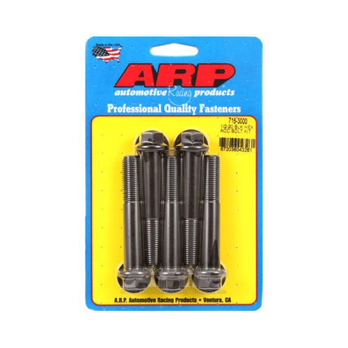 ARP Bolts, 8740 Chromoly, Black Oxide, Hex Head, 1/2-20 in. Thread, 3.00 in. UHL, Set of 5