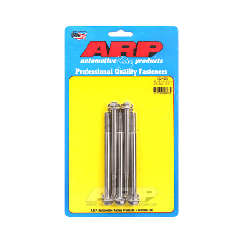 ARP Bolts, Hex Head, Stainless 300, Polished, 5/16 in.-24 RH Thread, 4.250 in. UHL, Set of 5