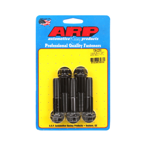 ARP Bolts, 8740 Chromoly, Black Oxide, 12-Point Head, 1/2-20 in. Thread, 2.25 in. UHL, Set of 5