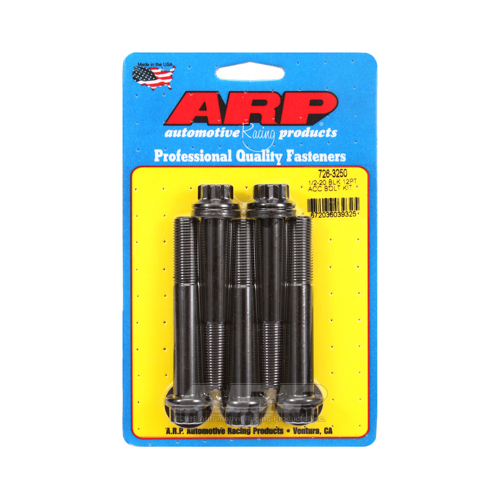 ARP Bolts, 8740 Chromoly, Black Oxide, 12-Point Head, 1/2-20 in. Thread, 3.25 in. UHL, Set of 5