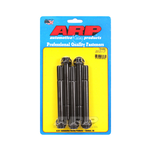 ARP Bolts, 8740 Chromoly, Black Oxide, 12-Point Head, 1/2-20 in. Thread, 4.50 in. UHL, Set of 5