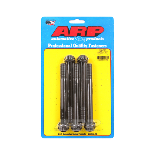 ARP Bolts, 8740 Chromoly, Black Oxide, 12-Point Head, 1/2-20 in. Thread, 4.75 in. UHL, Set of 5