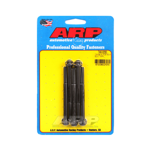 ARP Bolts, 8740 Chromoly, Black Oxide, 12-Point Head, 1/4-28 in. Thread, 3.25 in. UHL, Set of 5
